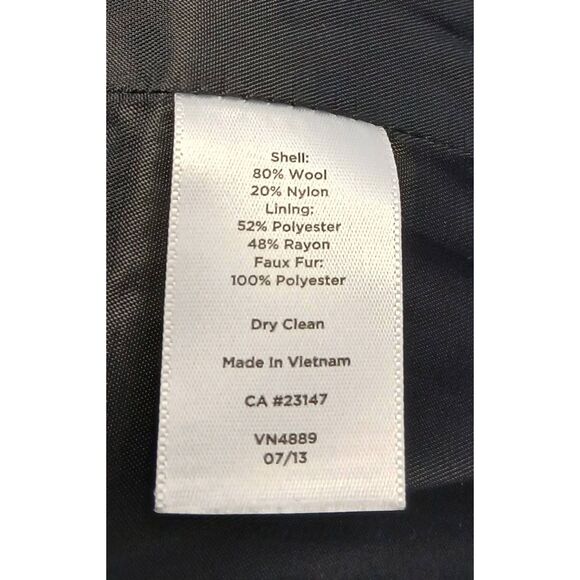 Talbots womens size 18w long wool coat black fur collar wimter jacket - Picture 9 of 9